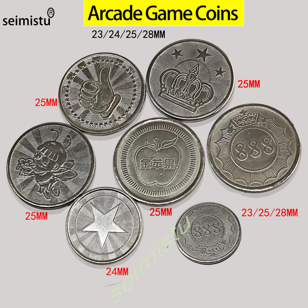 Arcade Game Vending Machine - 100 adet Paslanmaz Çelik 23/24/25mm Jetonlar