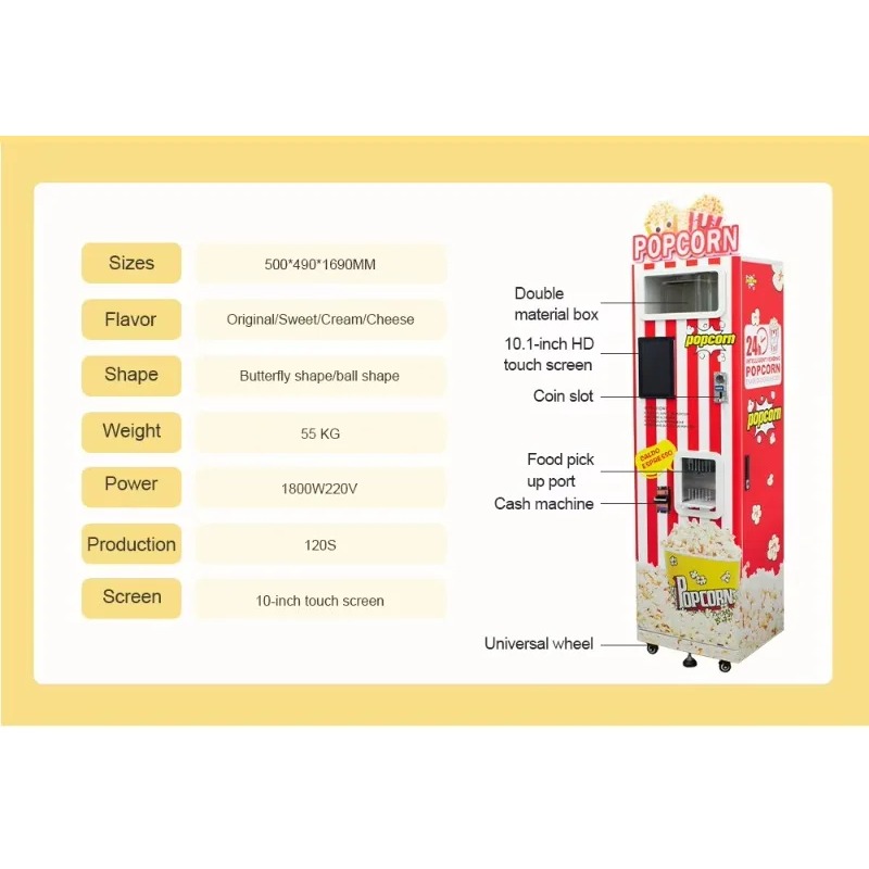 Özelleştirilmiş Yeni Otomatik  - Popcorn Vending Machine incelemesi ve fiyatı